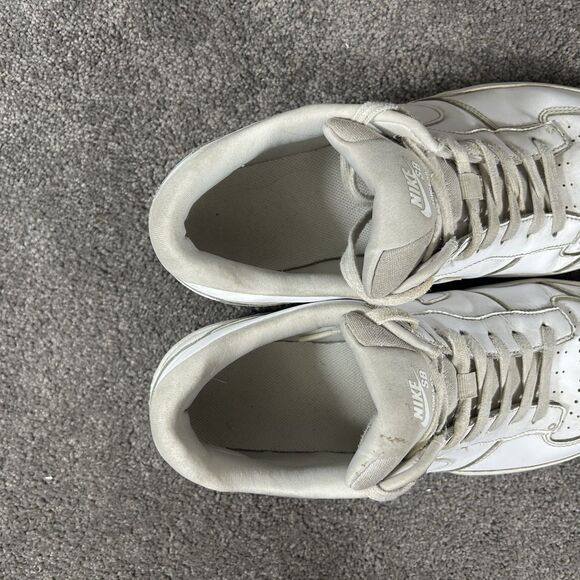 Nike SB Force 58 DH7505-100 Men’s Sz 13 Premium Triple White Leather Skate Shoes main image 11